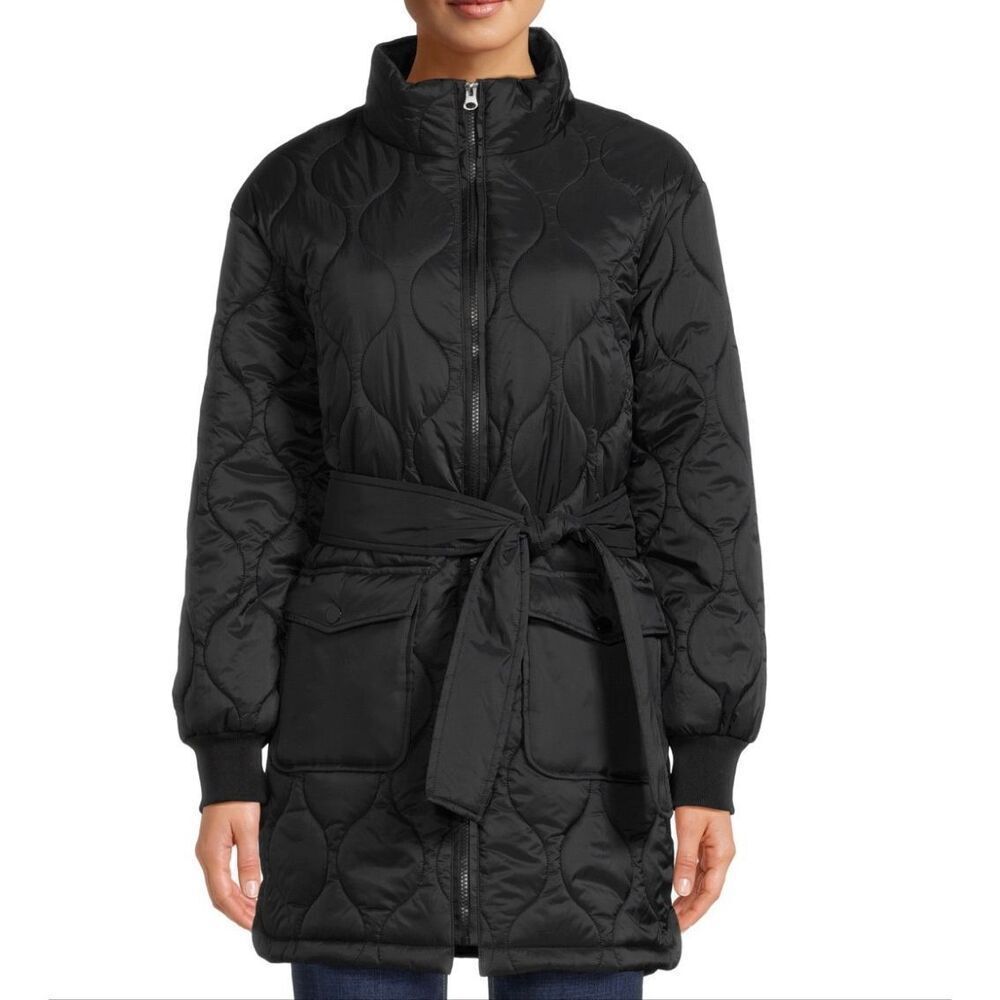 Time and Tru black quilted barn jacket size Medium